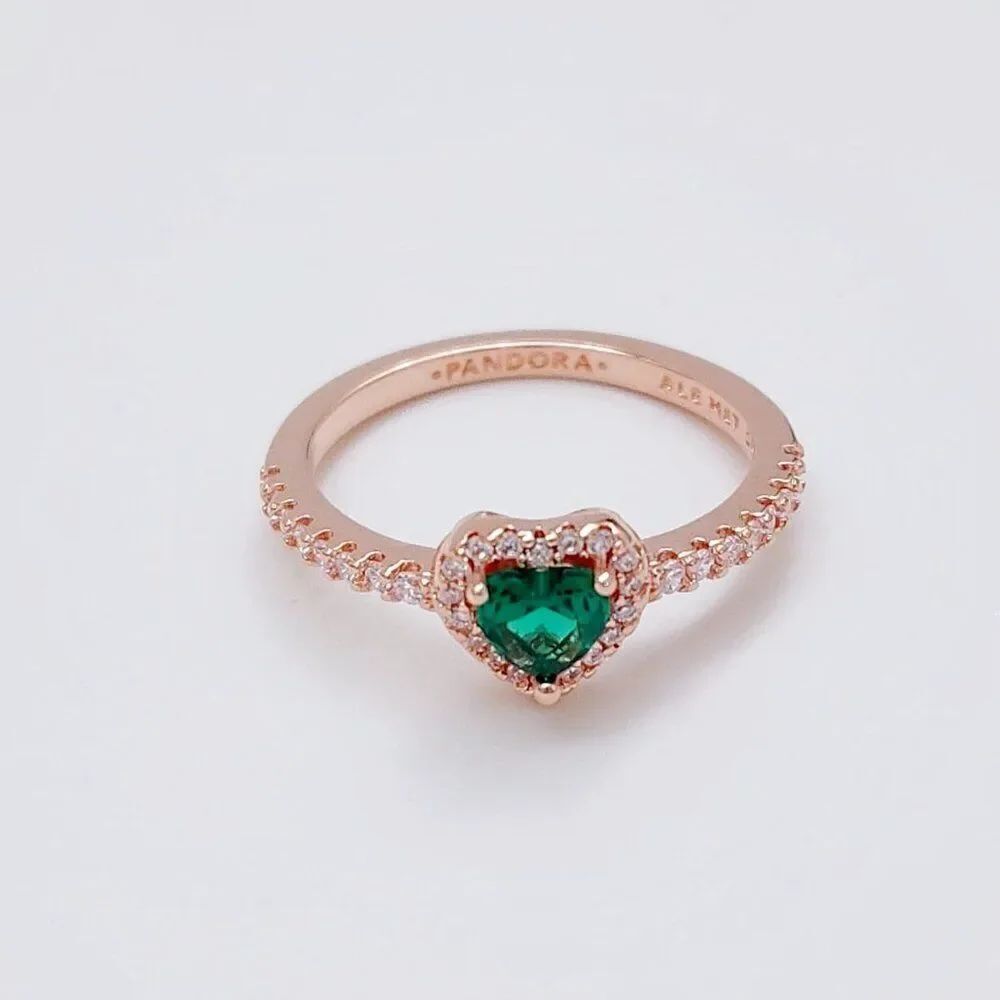 Pandora Sparkling Elevated Heart Ring Size 7.5 NEW